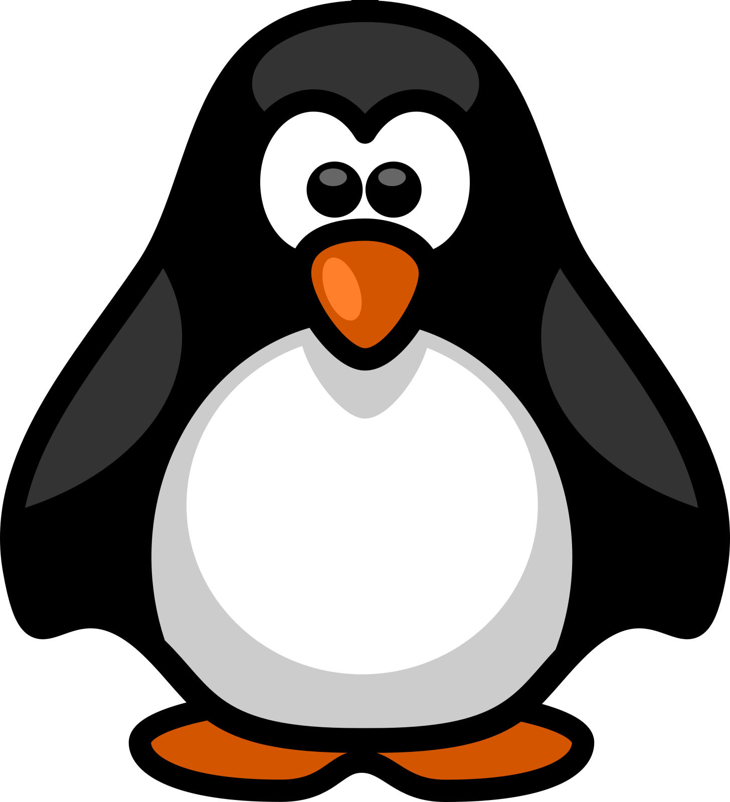 a cartoon penguin sitting on the ground