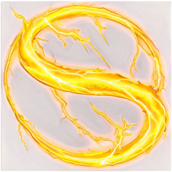 the letter s is made up of yellow flames
