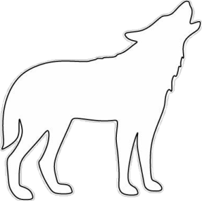 a wolf silhouette on a white background