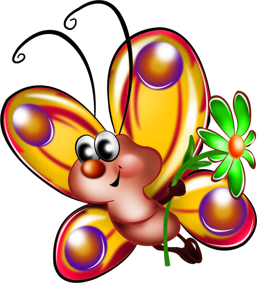 a butterfly with a flower on its back