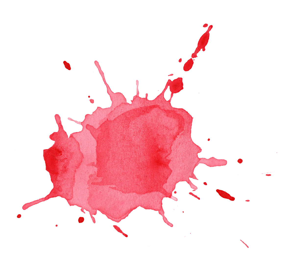 a red ink stain on a white background
