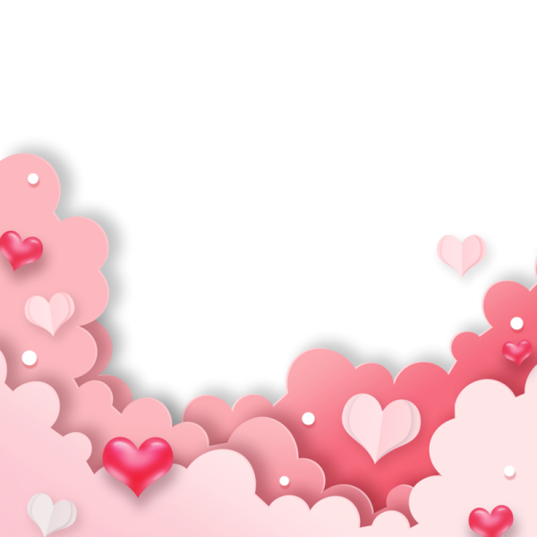 pink hearts on a white background