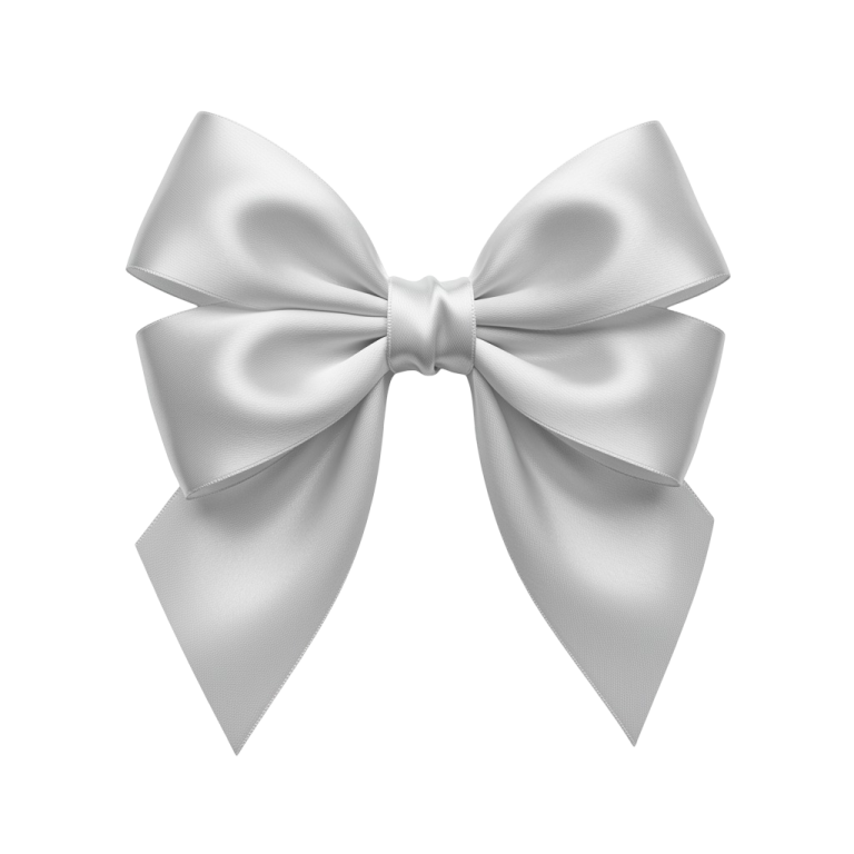 a large white bow on a white background