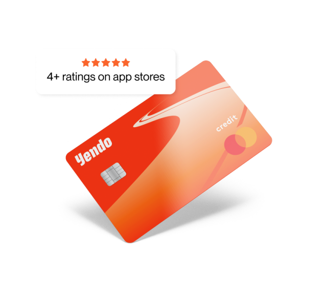 a red credit card with the words ratings on it