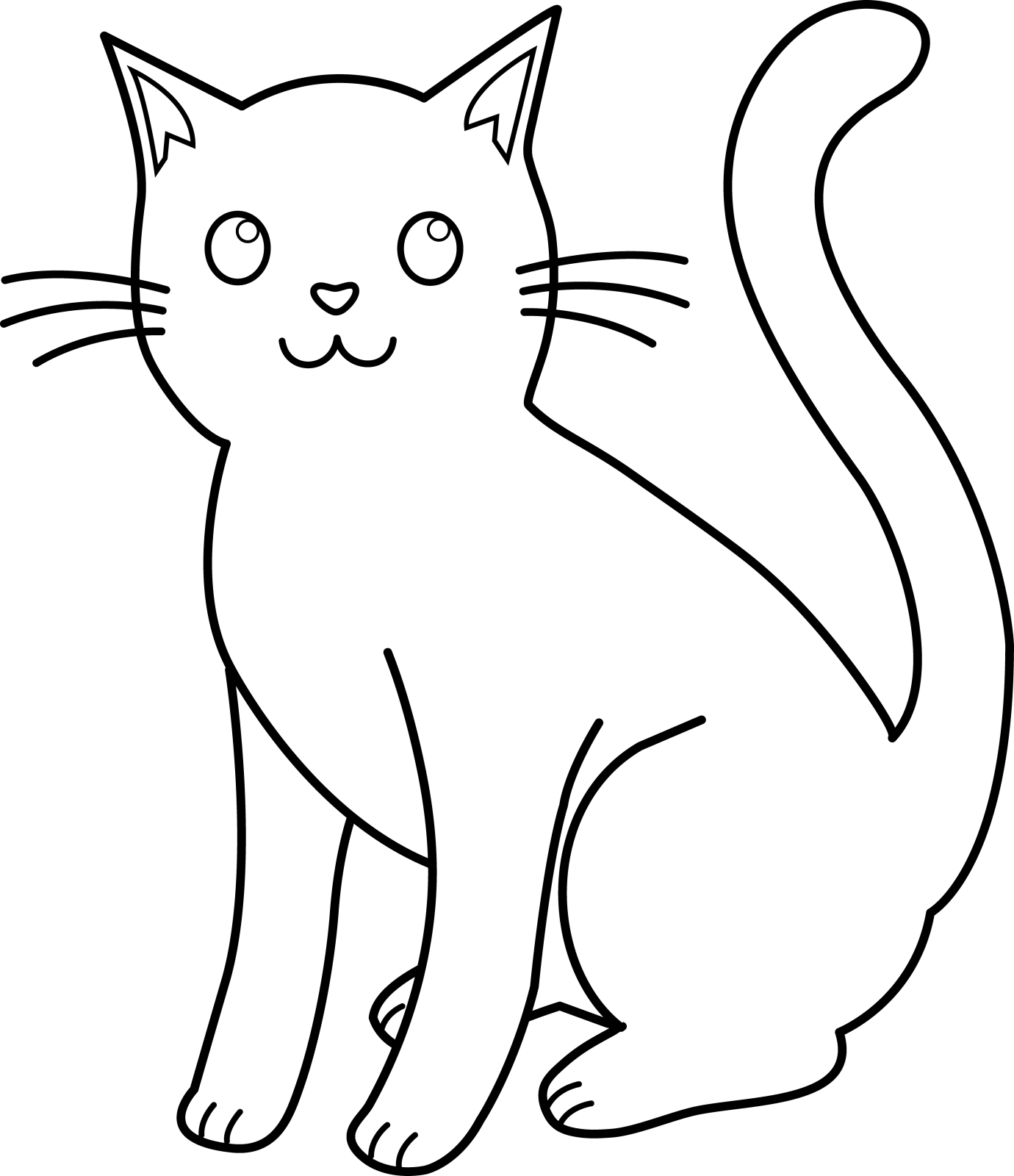 a black and white drawing of a cat