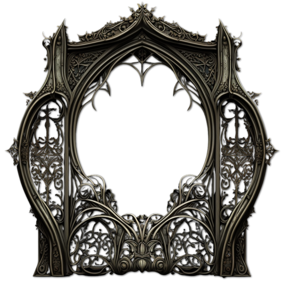 an ornate frame with a white background