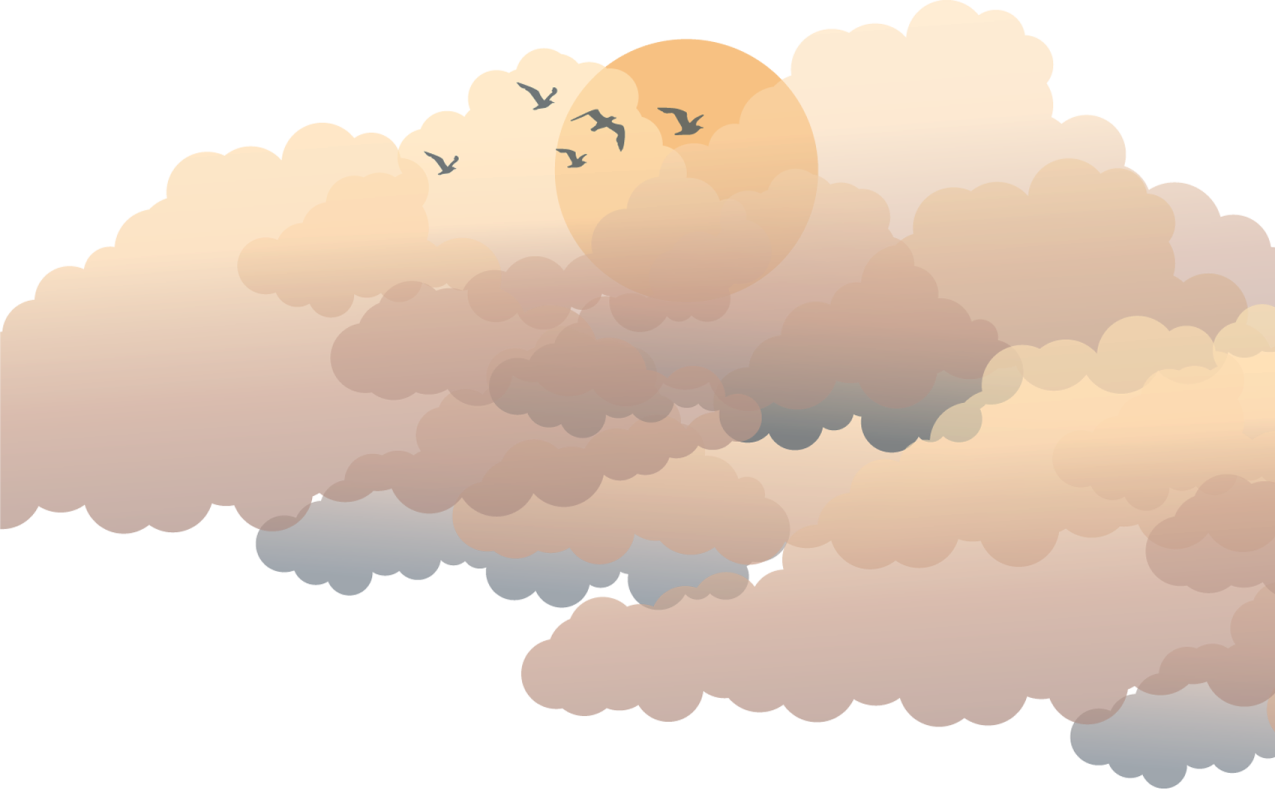a cloud with birds flying in the sky