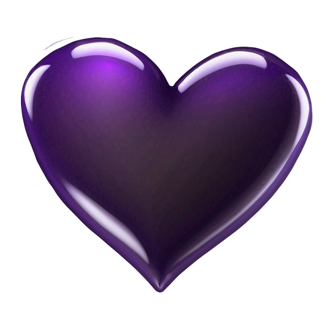 a purple heart on a white background