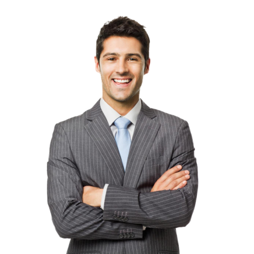 a man in a suit with his arms crossed
