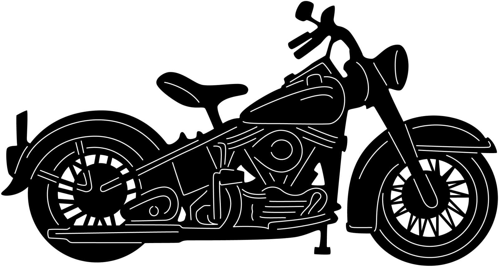 a black and white drawing of a motorcycle