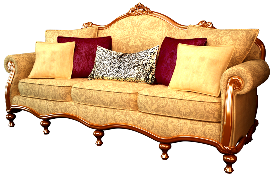 a couch with two pillows on it