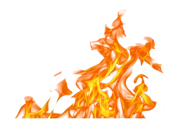 a fire flame on a white background