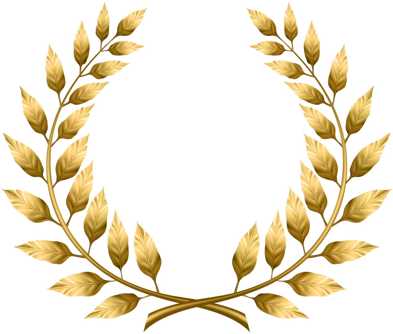 a gold laurel wreath with leaves
