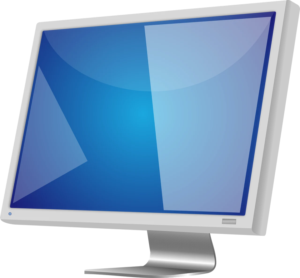 a computer monitor on a white background