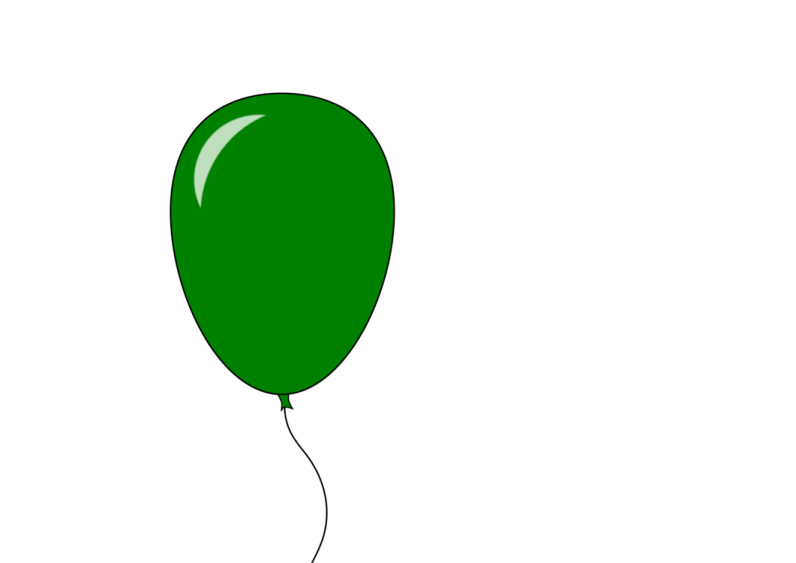 a green balloon on a white background