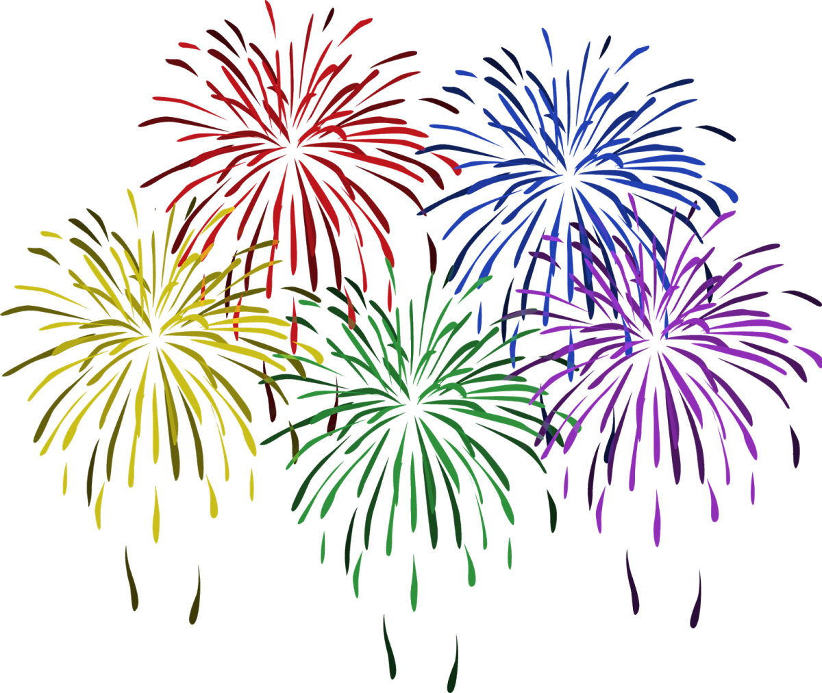 colorful fireworks clipart png
