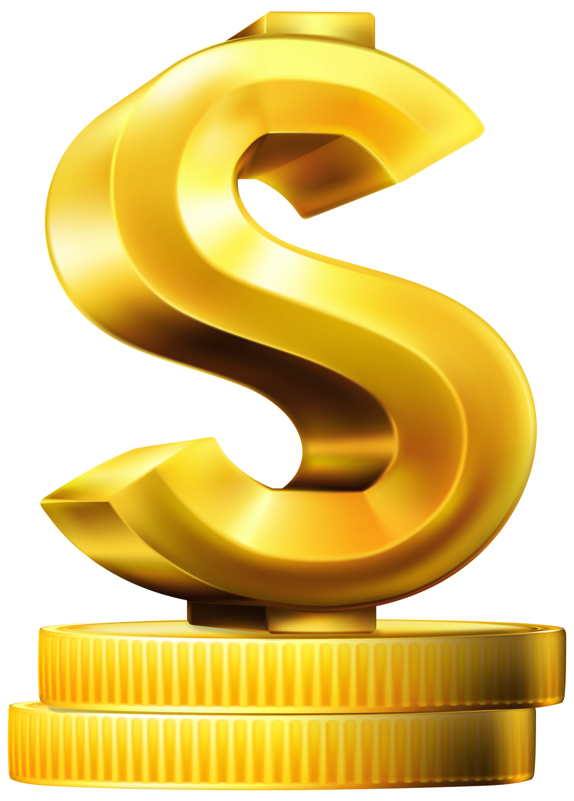 a golden dollar symbol on top of coins
