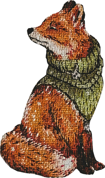 a picture of a fox sitting on the ground