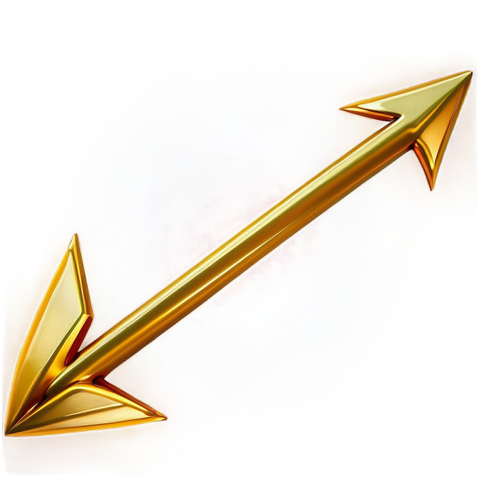 a gold arrow on a white background