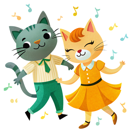 a couple of cats dancing together