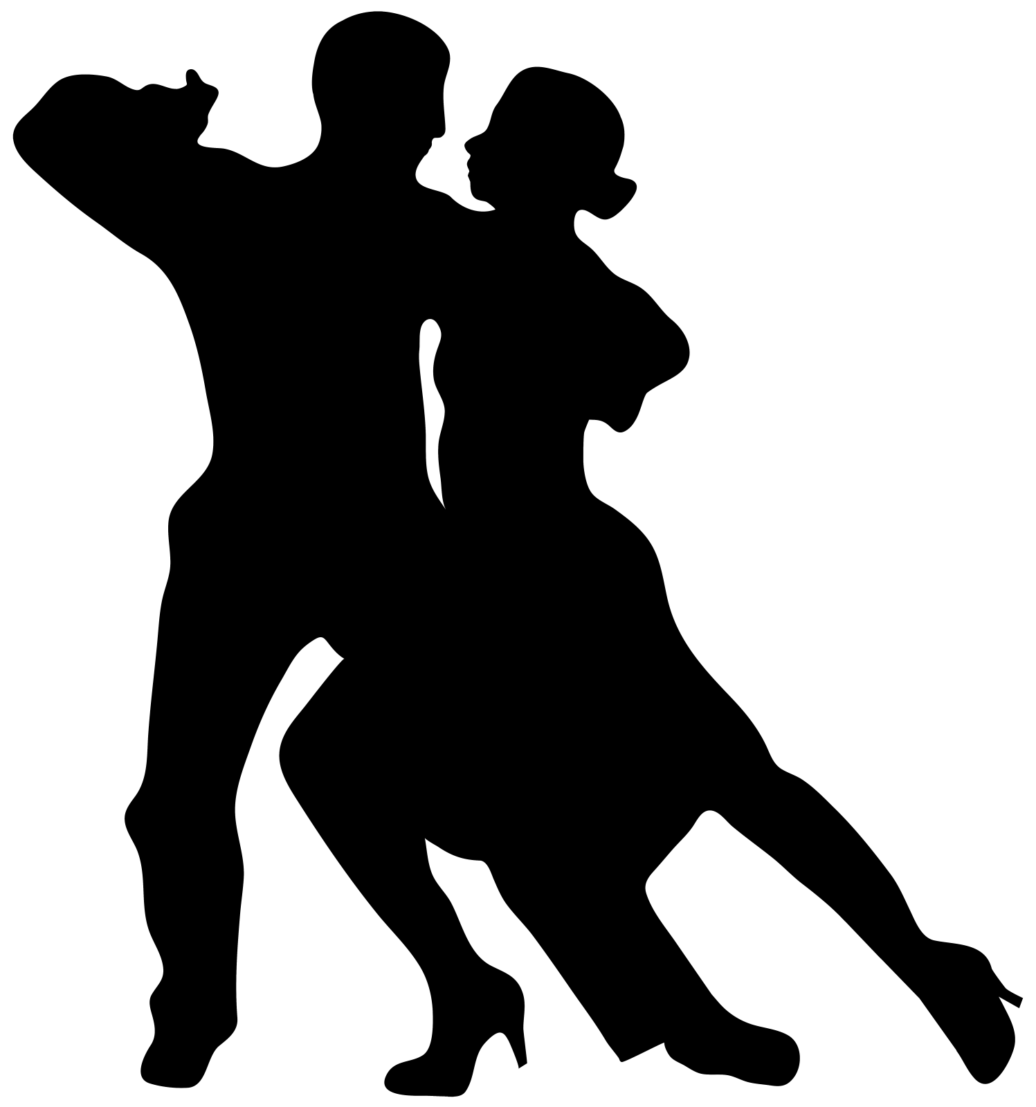 a silhouette of a couple dancing