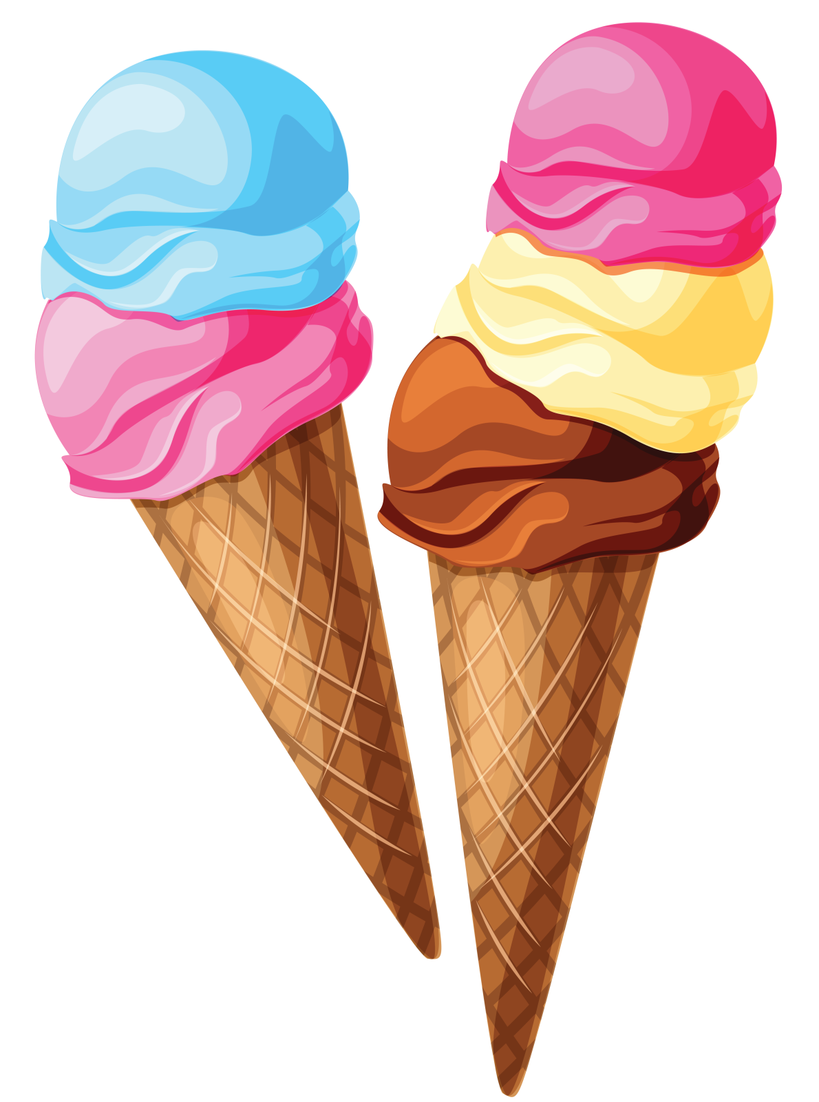 two ice creams with different flavors