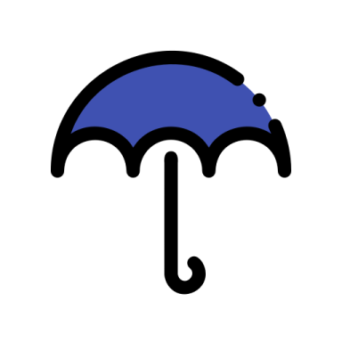 a blue umbrella on a white background