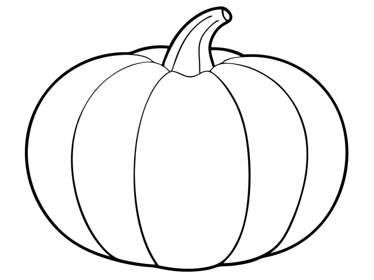 a black and white drawing of a pumpkin