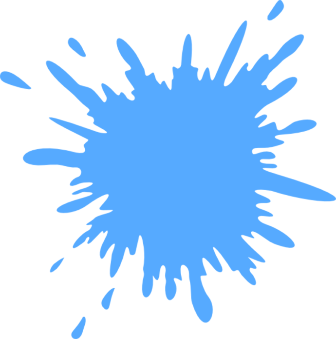 a blue paint splash on a white background