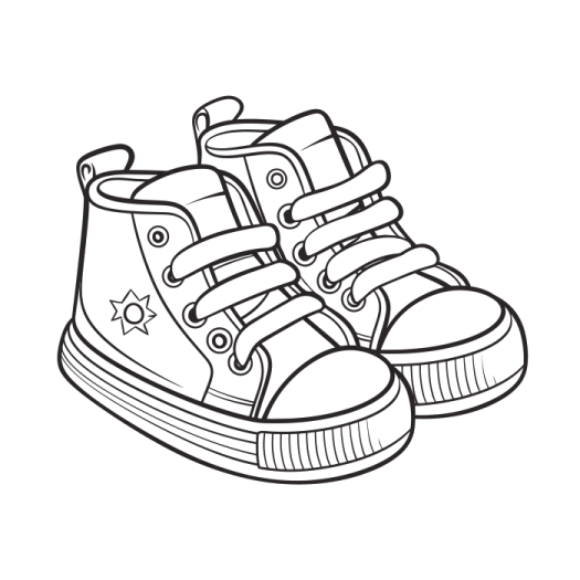 a drawing of a pair of sneakers