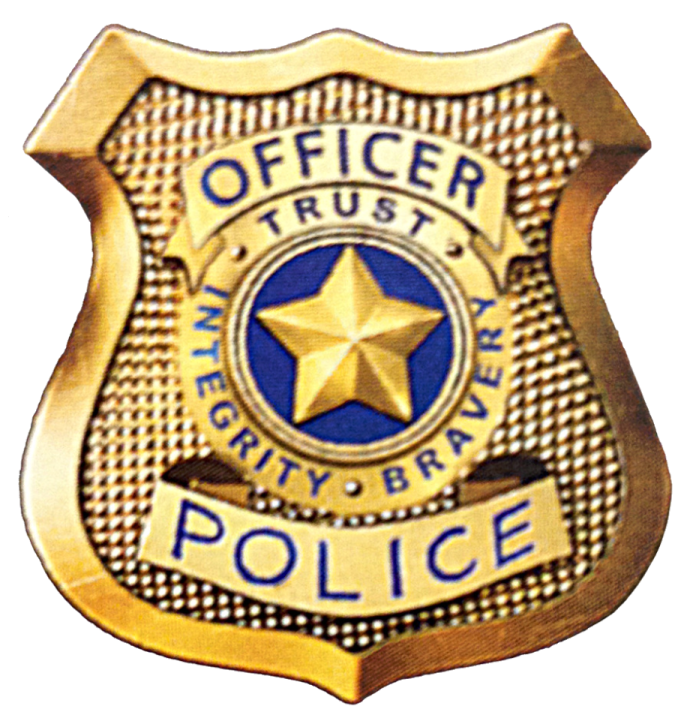 a police badge on a white background