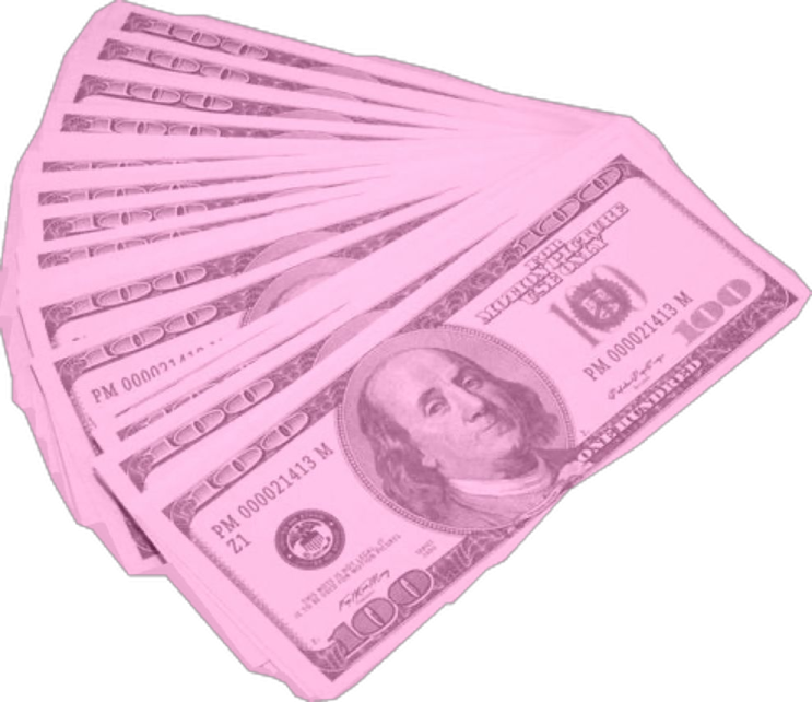 a pile of money on a white background