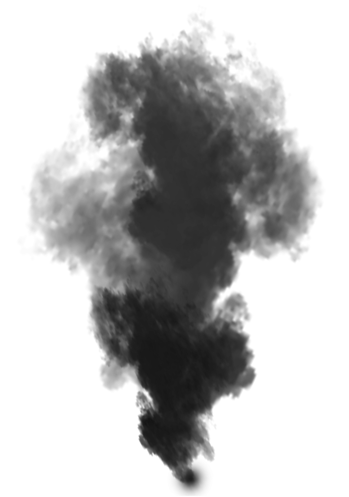 a black smoke cloud on a white background