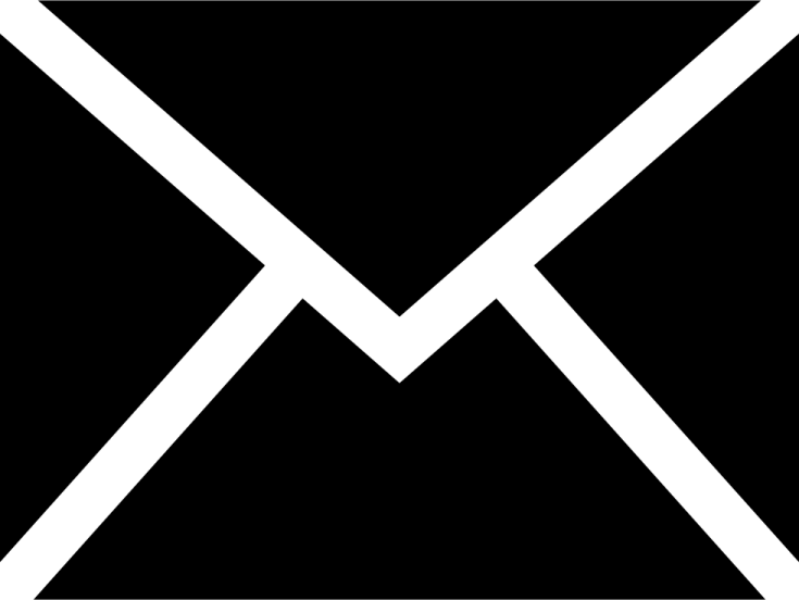 a black and white image of an envelope