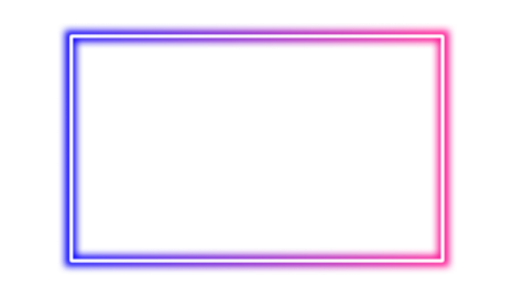 a white square with red and blue neons
