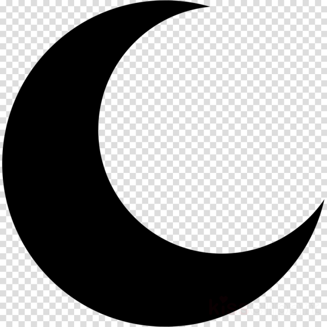a black crescent on a transparent background