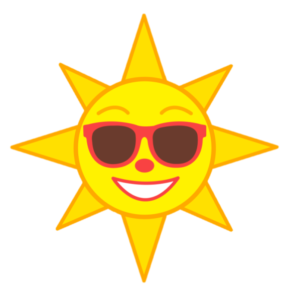 a smiling sun wearing sunglasses