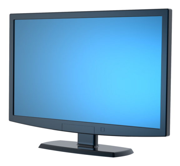 a computer monitor on a white background