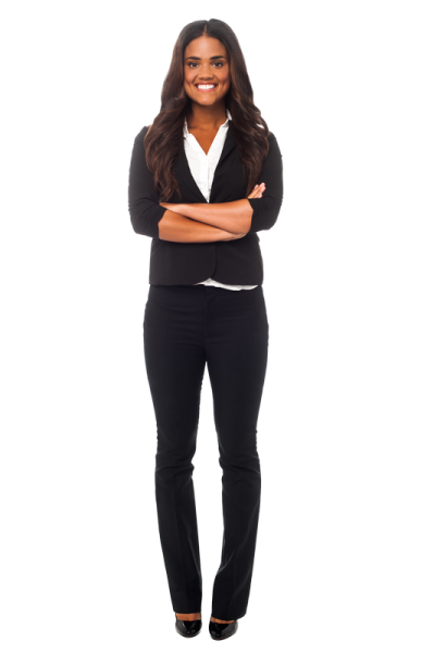 a woman standing with her arms crossed