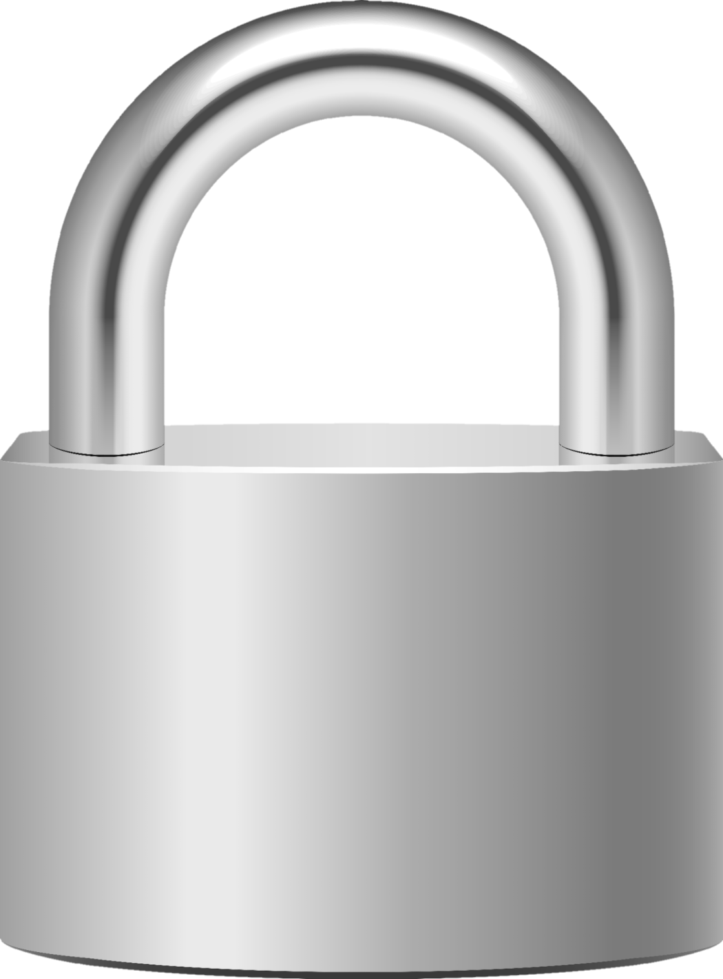 a silver padlock on a white background