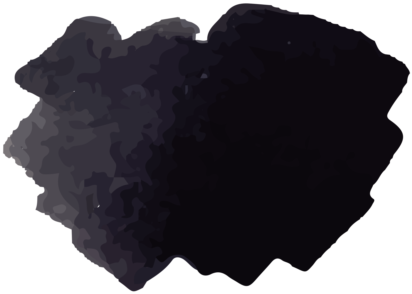 a piece of black paint on a white background