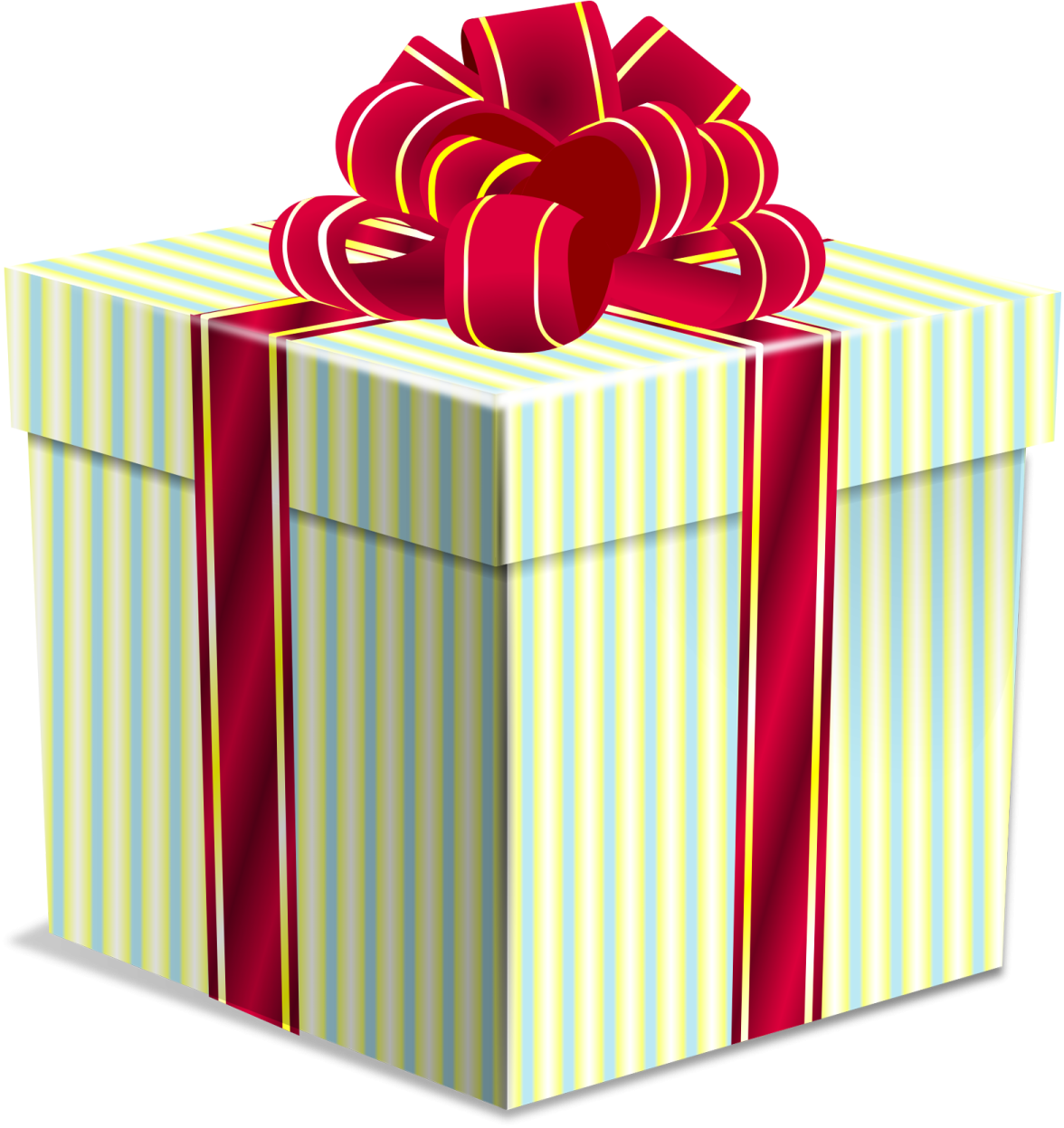 a gift box with a red bow