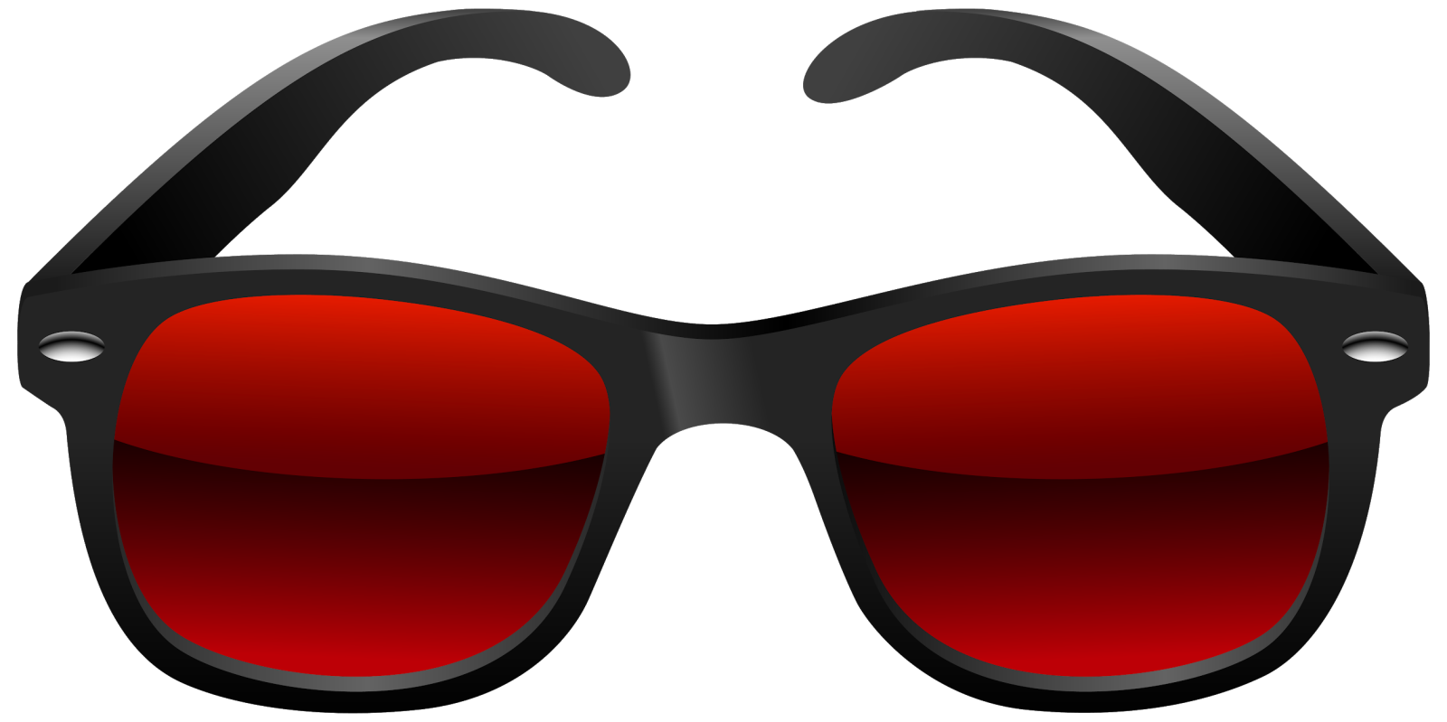 a pair of sunglasses with red lenses