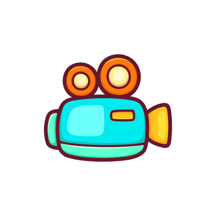 a blue and orange camera icon