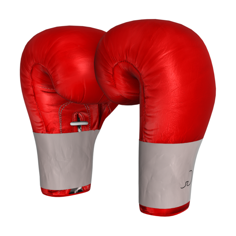 a pair of red boxing gloves