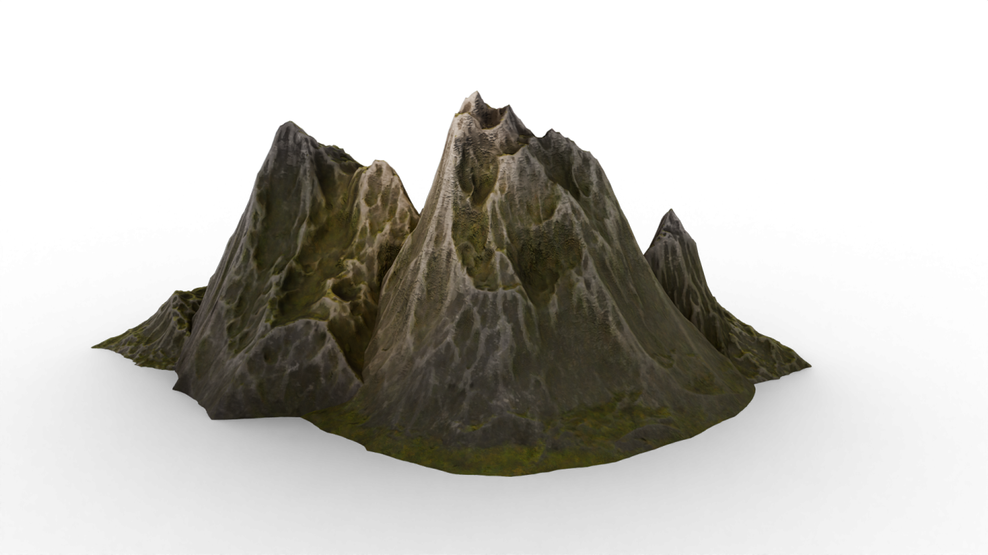 a 3d model of a mountain
