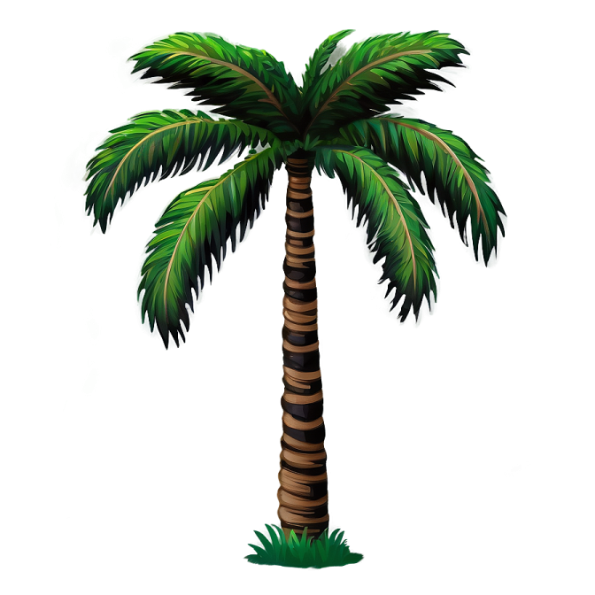 a palm tree on a white background