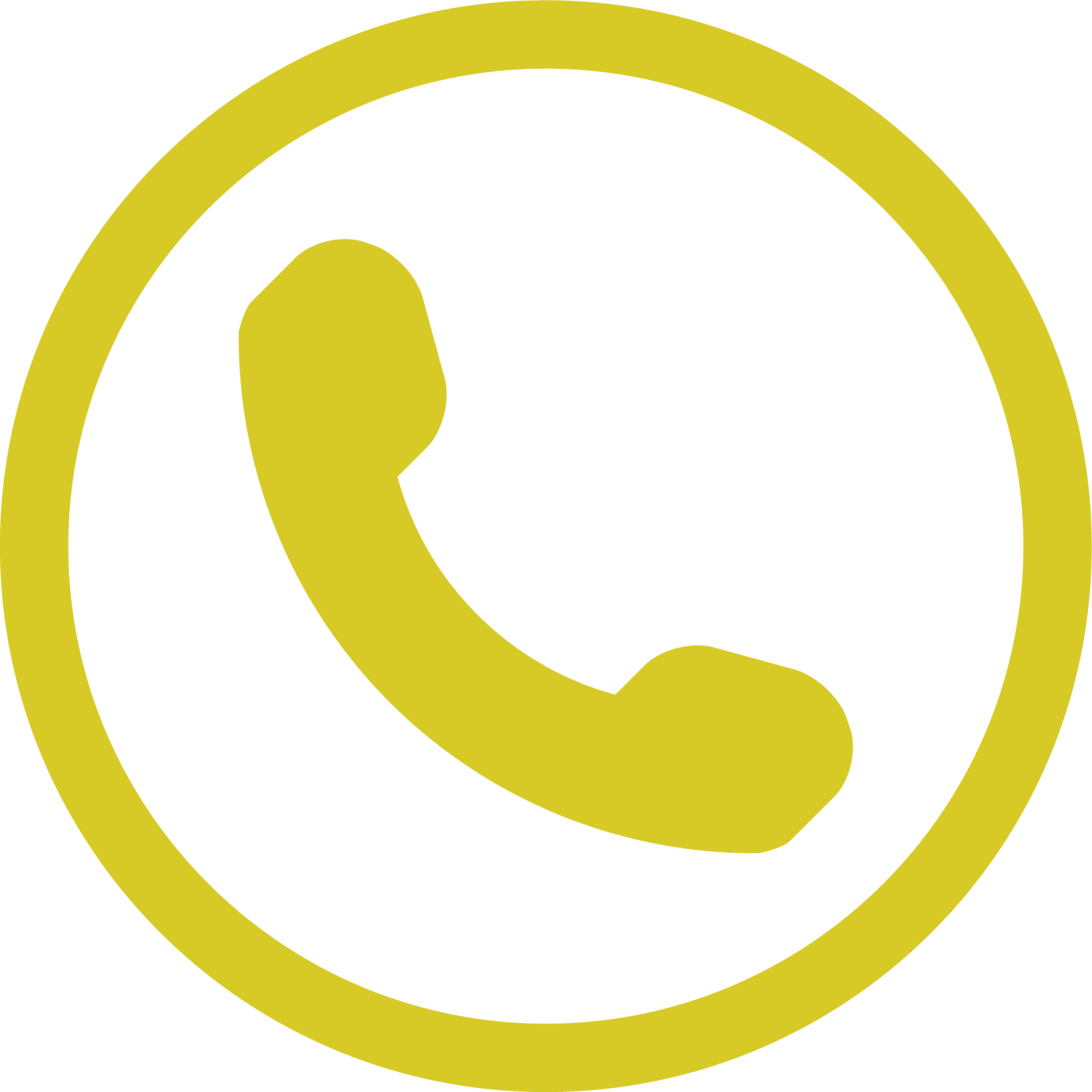 a yellow phone icon in a circle