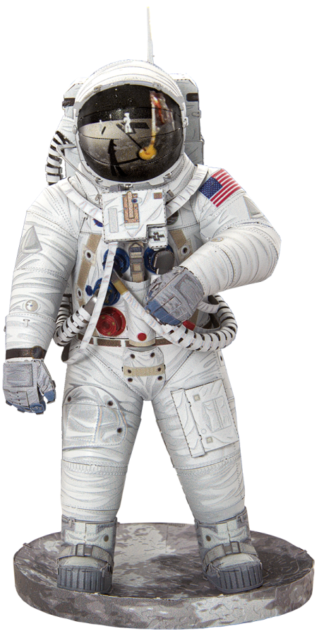 an astronaut statue on a white background