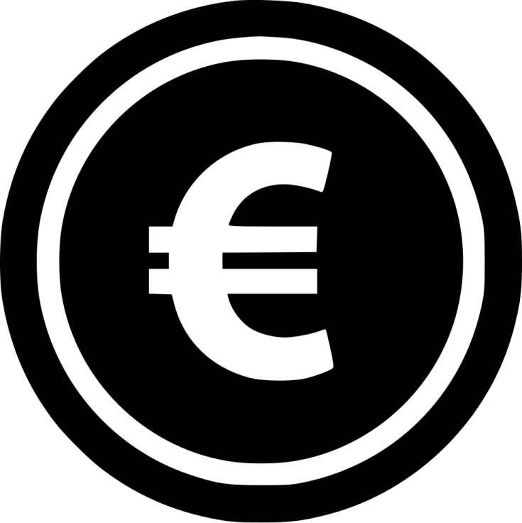 a black and white euro symbol
